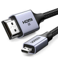 Kabel przejściówka micro HDMI - HDMI 2.1 8K 2m Ugreen HD164 - szary