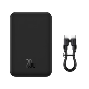 Powerbank Baseus Magnetic Mini 20000 mAh 20W - czarny + kabel USB-C / USB-C