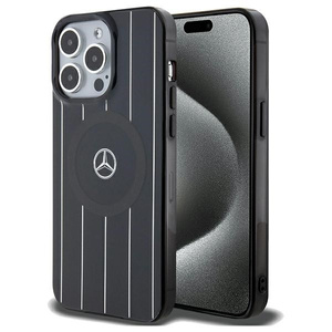 Etui Mercedes MEHMP15X23HRSK iPhone 15 Pro Max 6.7" czarny/black hardcase Double Layer Crossed Lines MagSafe Case