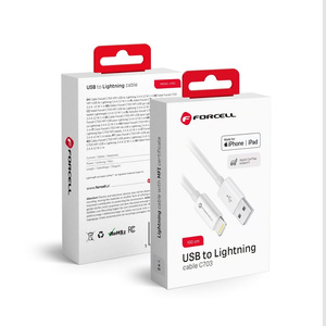 Kabel USB A do Lightning Forcell F-Energy MFi 2,4A 12W 1 m C703 biały