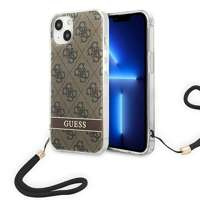 Etui GUESS Apple iPhone 14 4G Print Strap Brązowy Hardcase