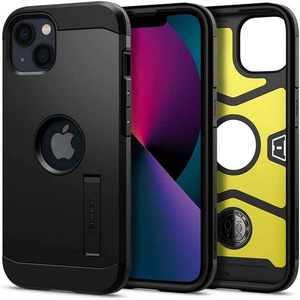 Etui iPhone 13 Spigen Tough Armor Black Case + Szkło Hartowane Spigen Glas.tr Slim