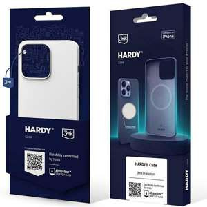 Etui 3MK Hardy Case iPhone 15 Plus 6.7" srebrno-biały/silver-white MagSafe Case