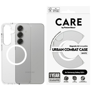 Etui CARE by PanzerGlass Flagship Urban Combat White QI do Samsung Galaxy S25+ przezroczysty