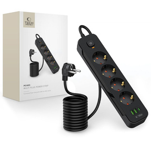 TECH-PROTECT PCL4X3 POWER SOCKET LONG 2 USB & 1 TYPE-C & 4 SOCKET 200CM BLACK