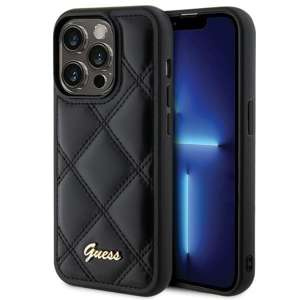 Etui Guess GUHCP15XPSQSQSK iPhone 15 Pro Max 6.7" czarny/black hardcase Quilted Metal Logo Case