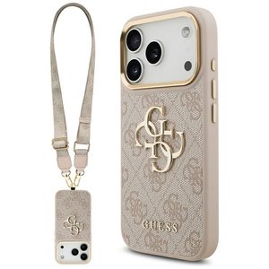 Etui Guess 4G Big 4G Classic Logo Big Strap Metal Buttons do iPhone 17 Pro różowy