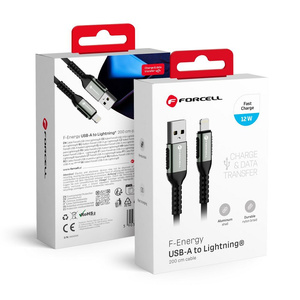 Kabel USB A do Lightning Forcell F-Energy 2,4A 12W Cafule 2 m C257 czarny